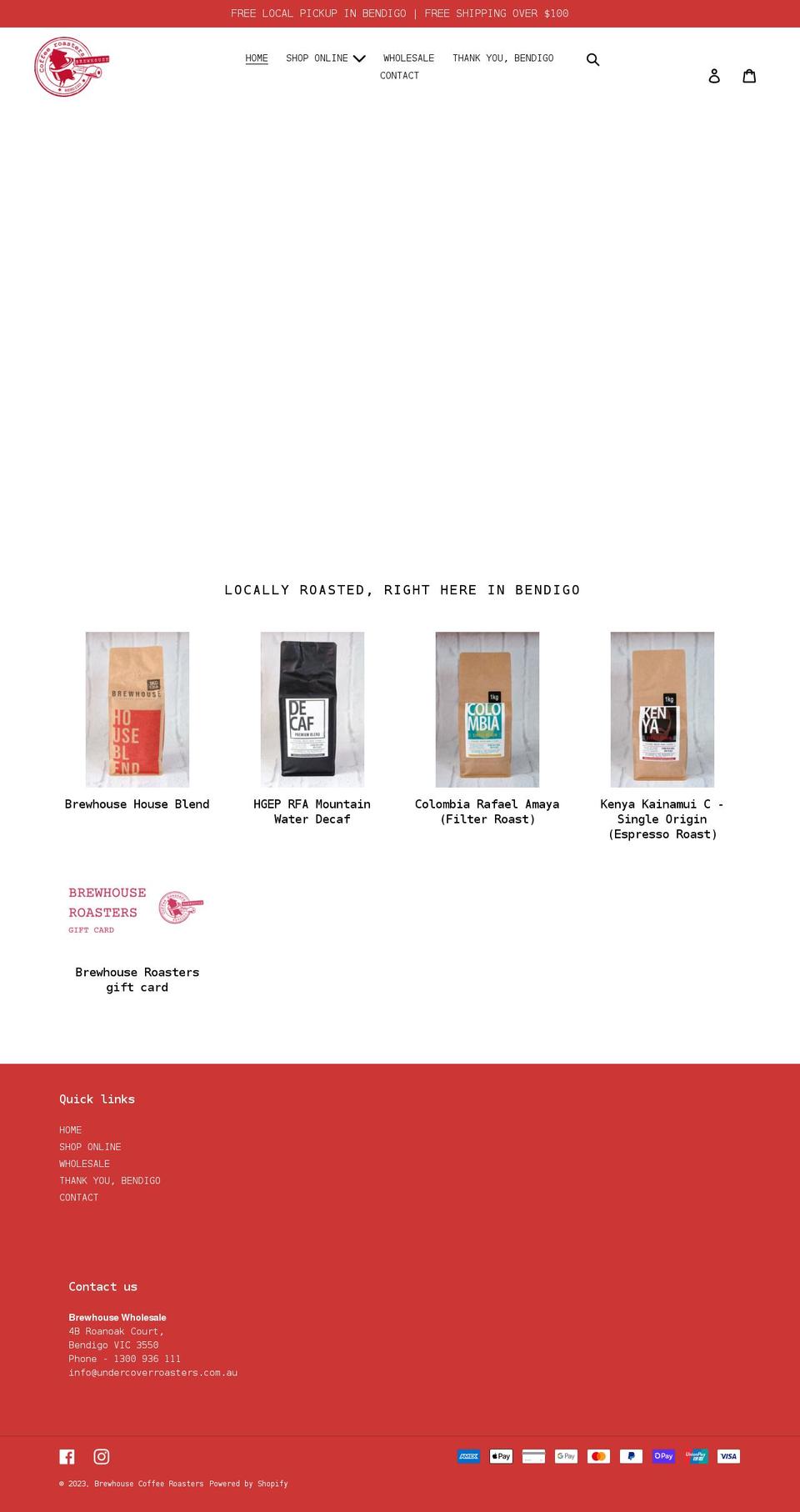 brewhouseroasters.com.au shopify website screenshot