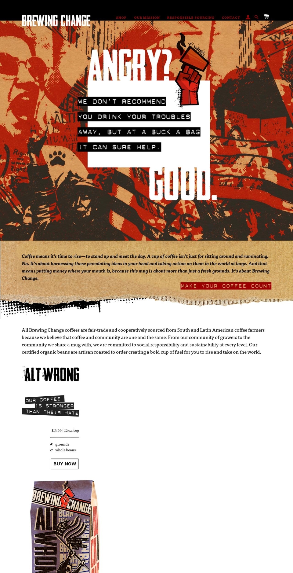 brewingchange.com — Shopify storefront screenshot