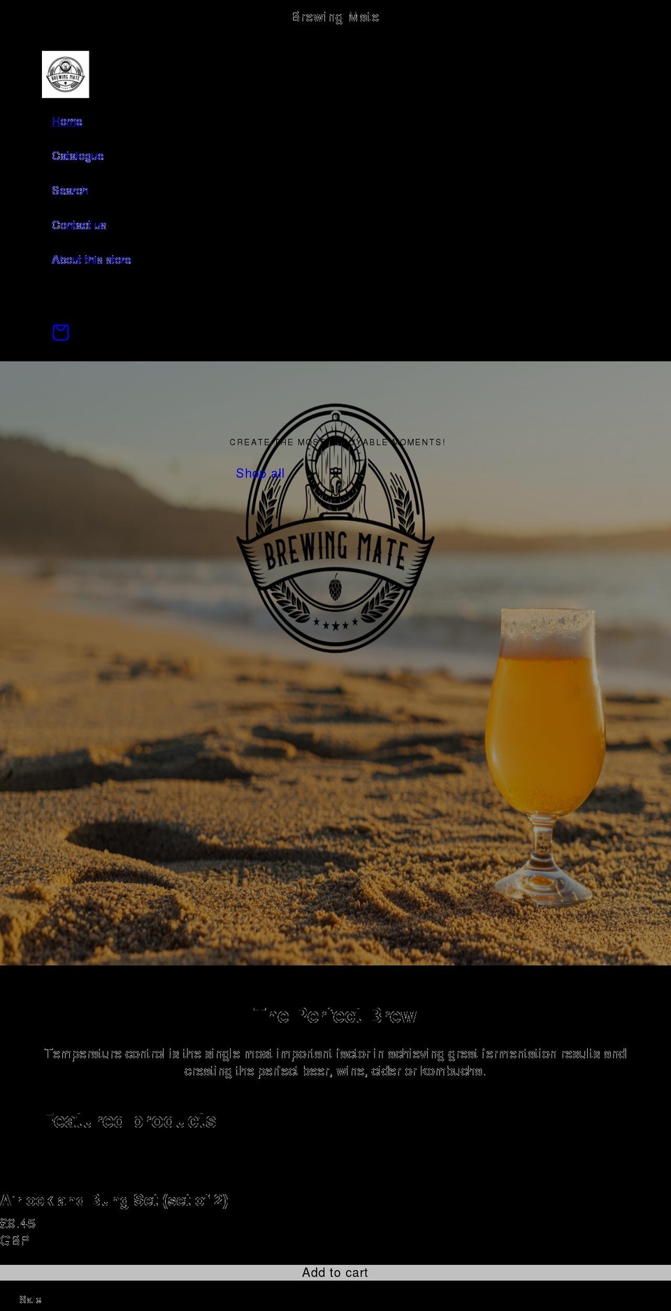 brewingmate.co.uk shopify website screenshot