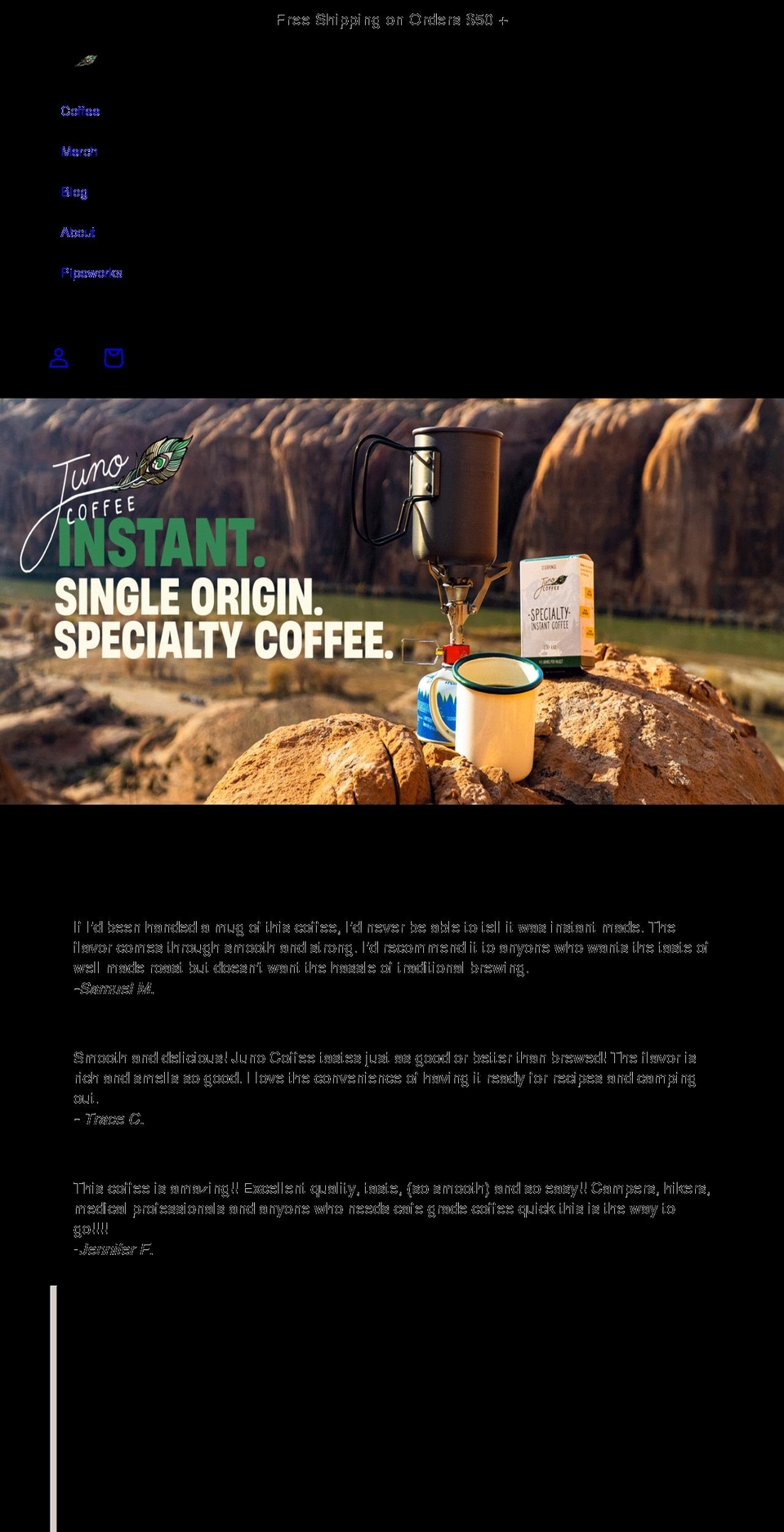 brewjuno.com shopify website screenshot