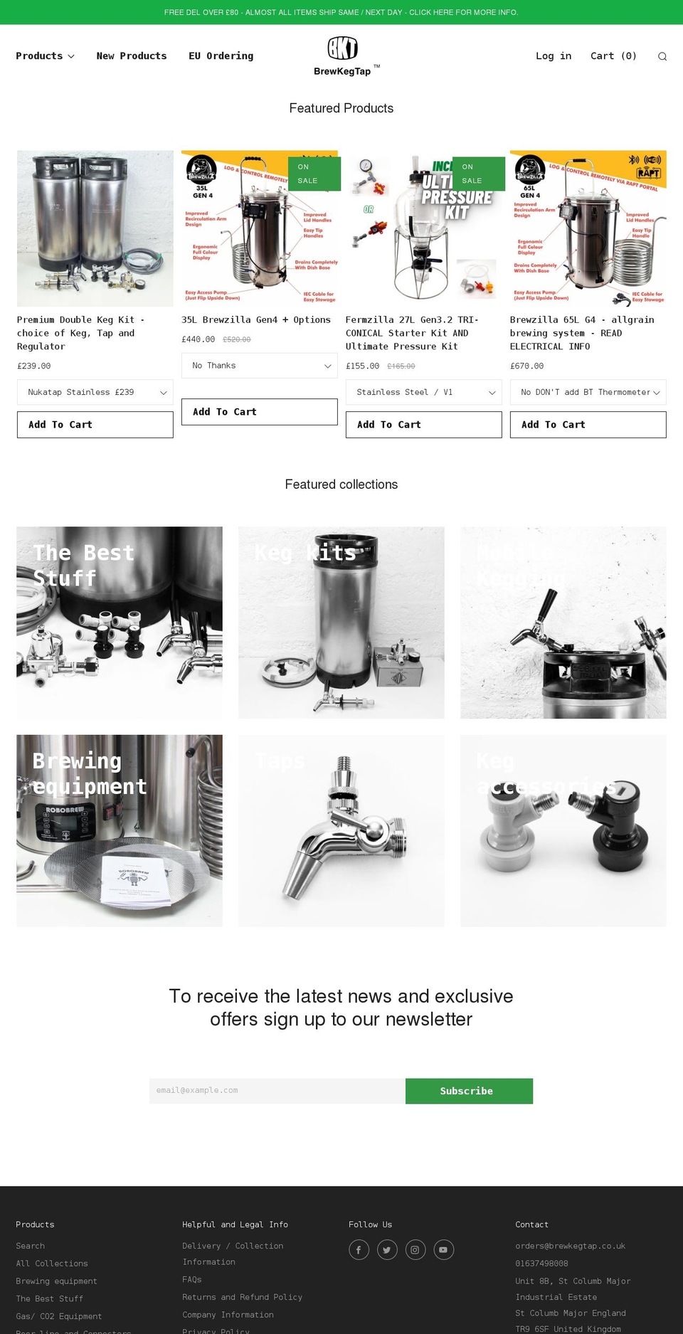 brewkegtap.co.uk shopify website screenshot