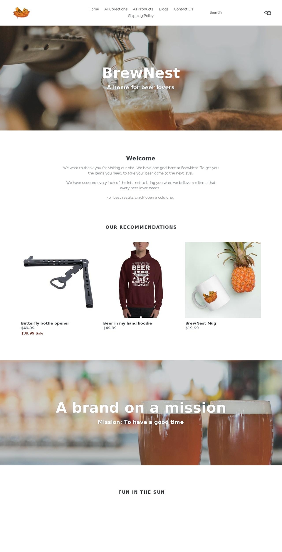 brewnest.com — Shopify storefront screenshot