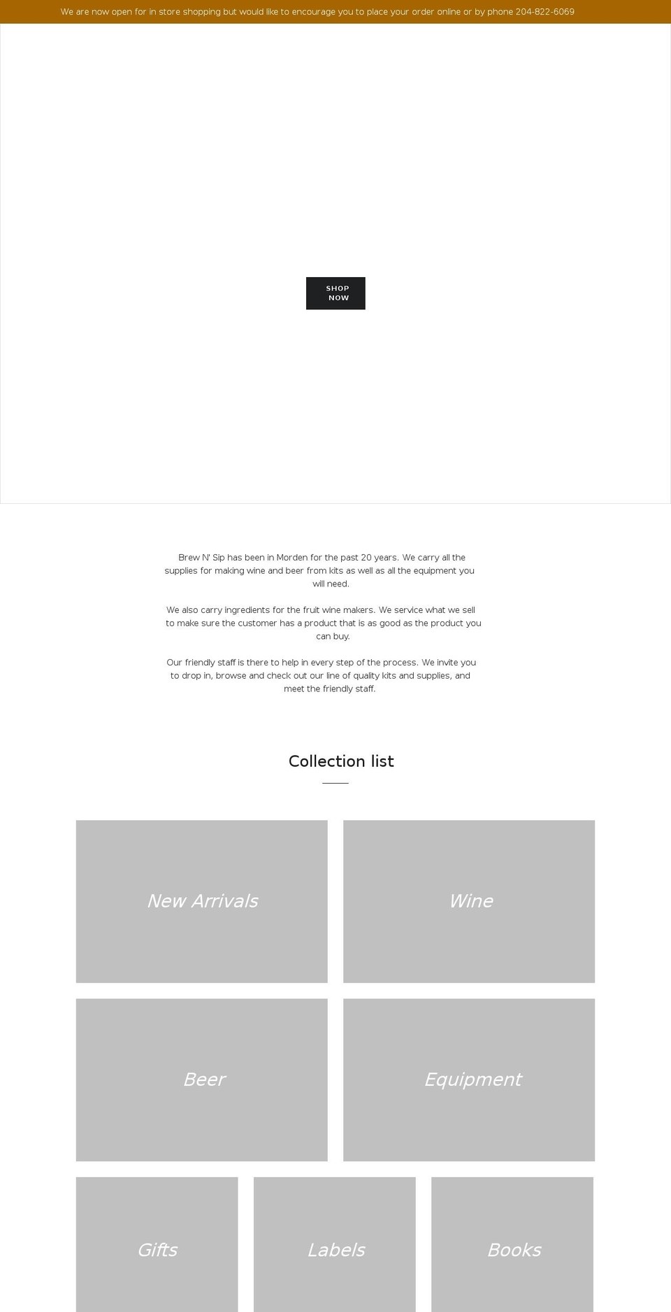 brewnsip.com shopify website screenshot