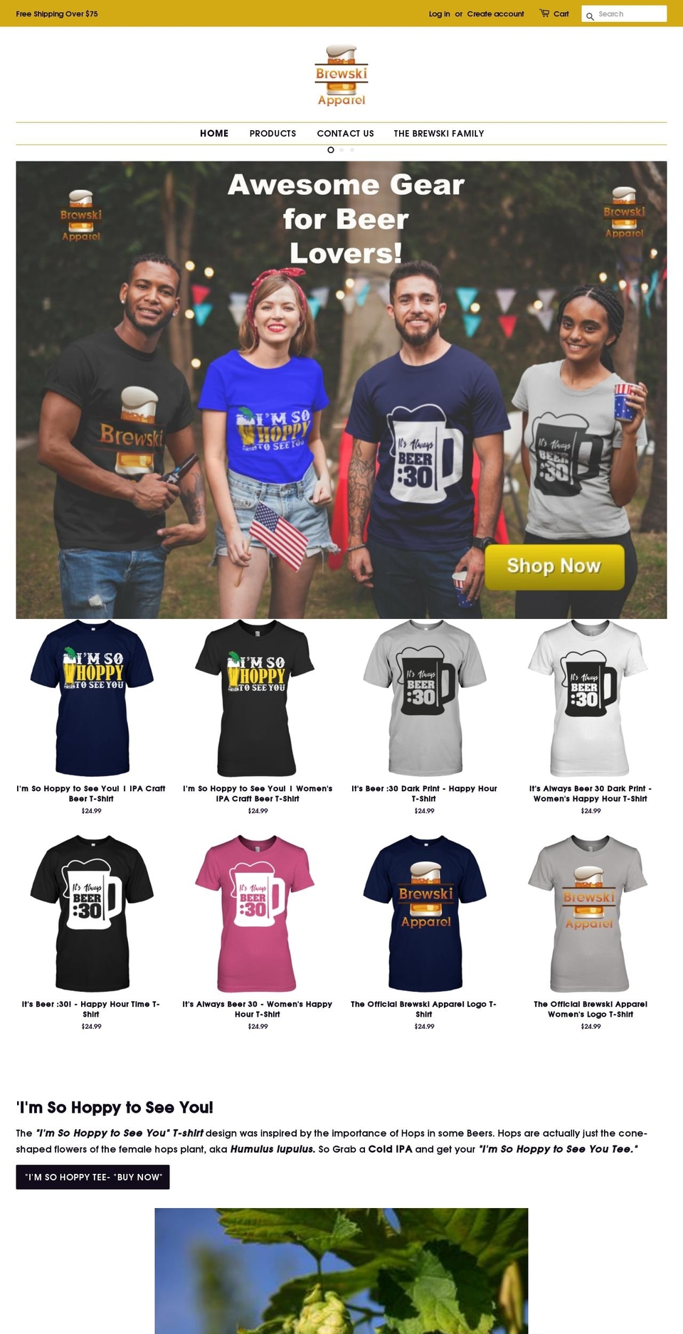 brewskiapparel.com shopify website screenshot