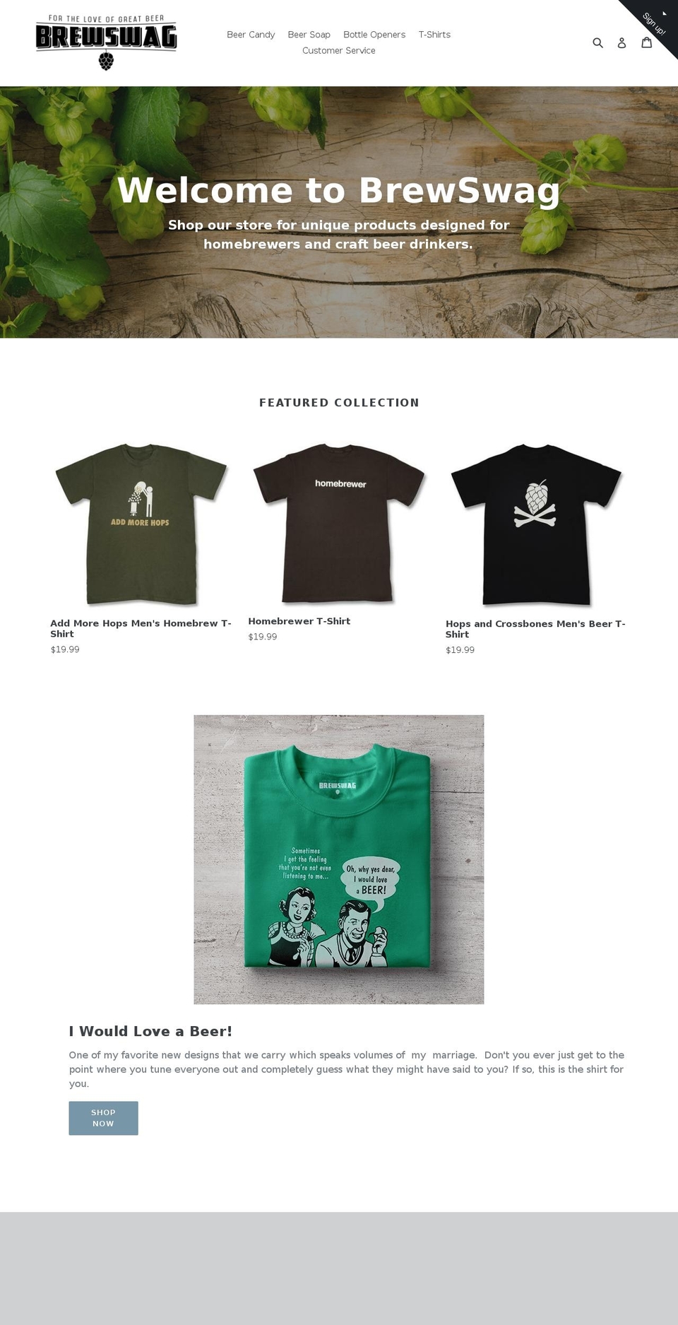 brewswag.com shopify website screenshot