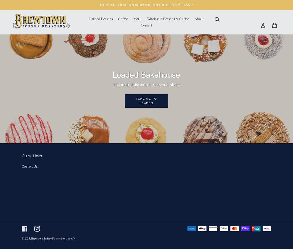 brewtownsydney.com.au shopify website screenshot