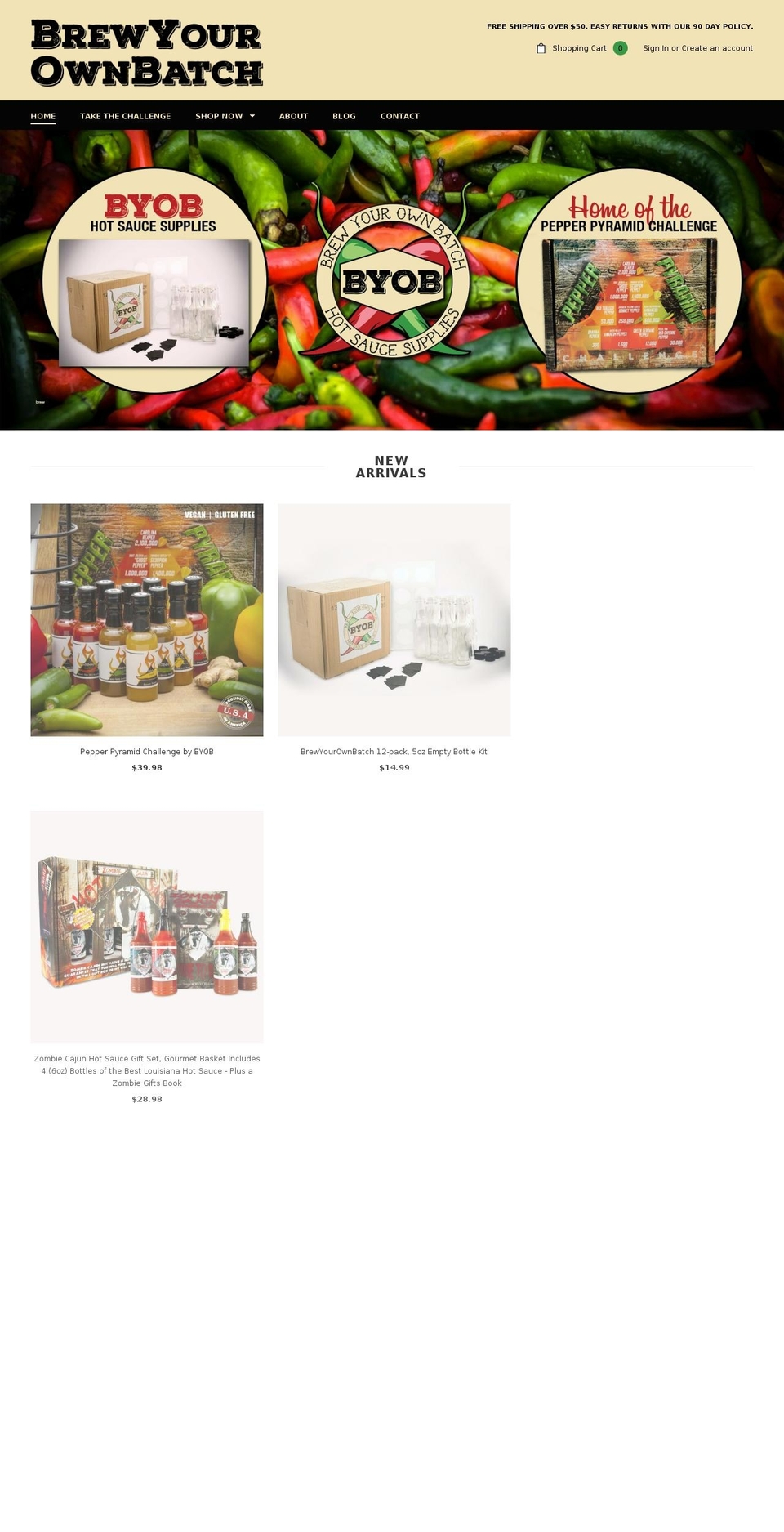 brewyourownbatch.com shopify website screenshot