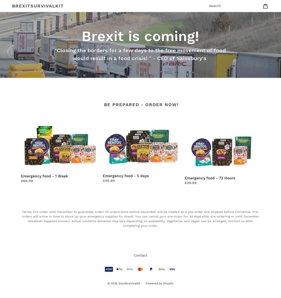 brexitsurvivalkit.com — Shopify storefront screenshot