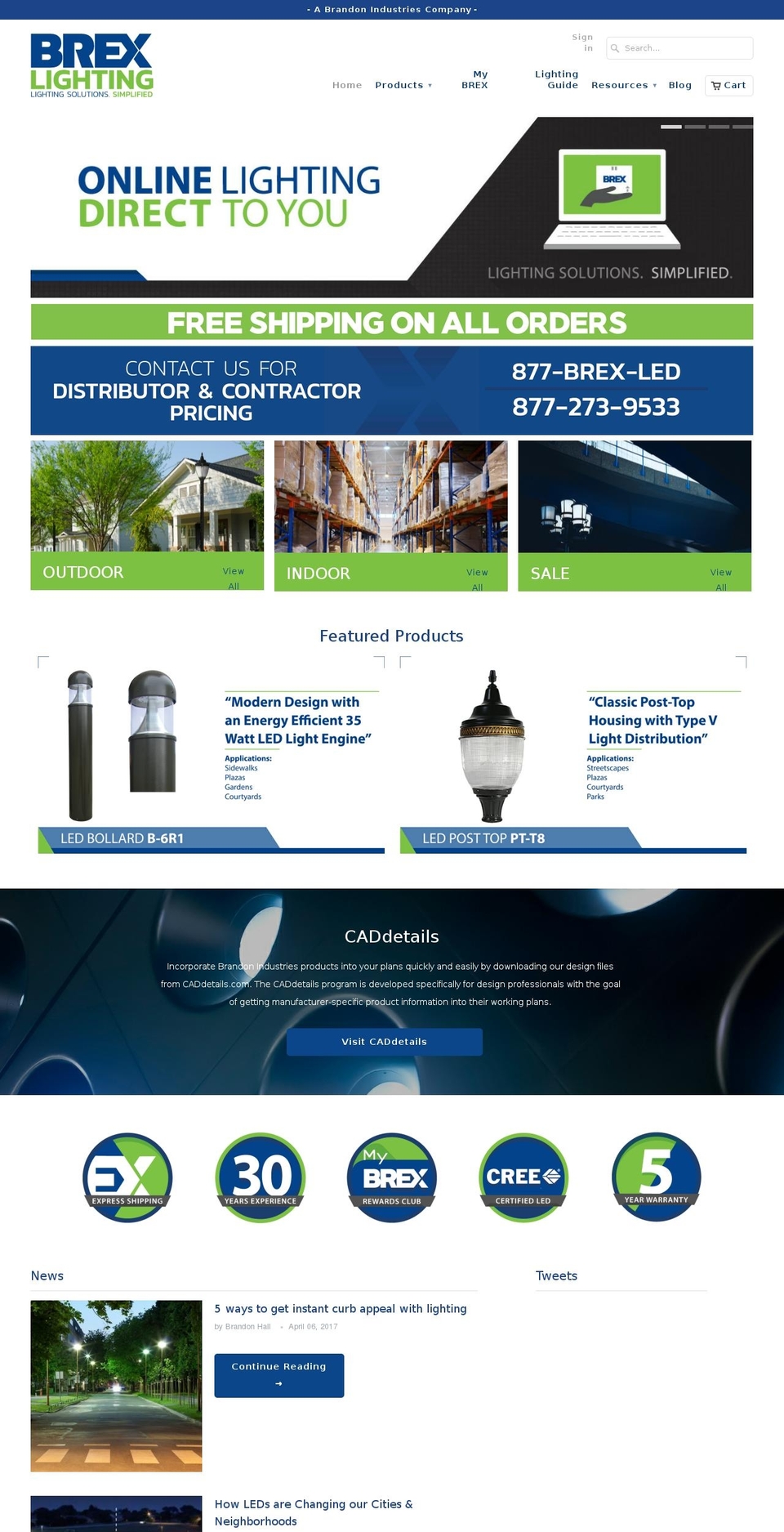 brexlighting.com shopify website screenshot