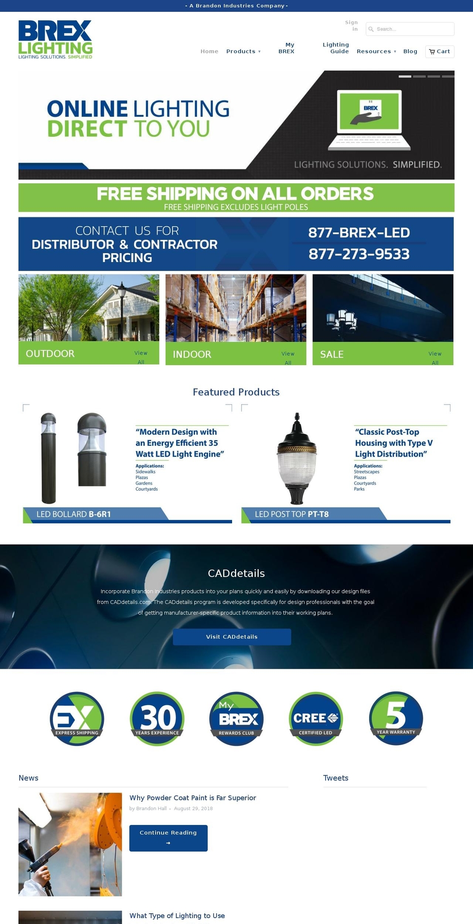 brexlighting.net shopify website screenshot