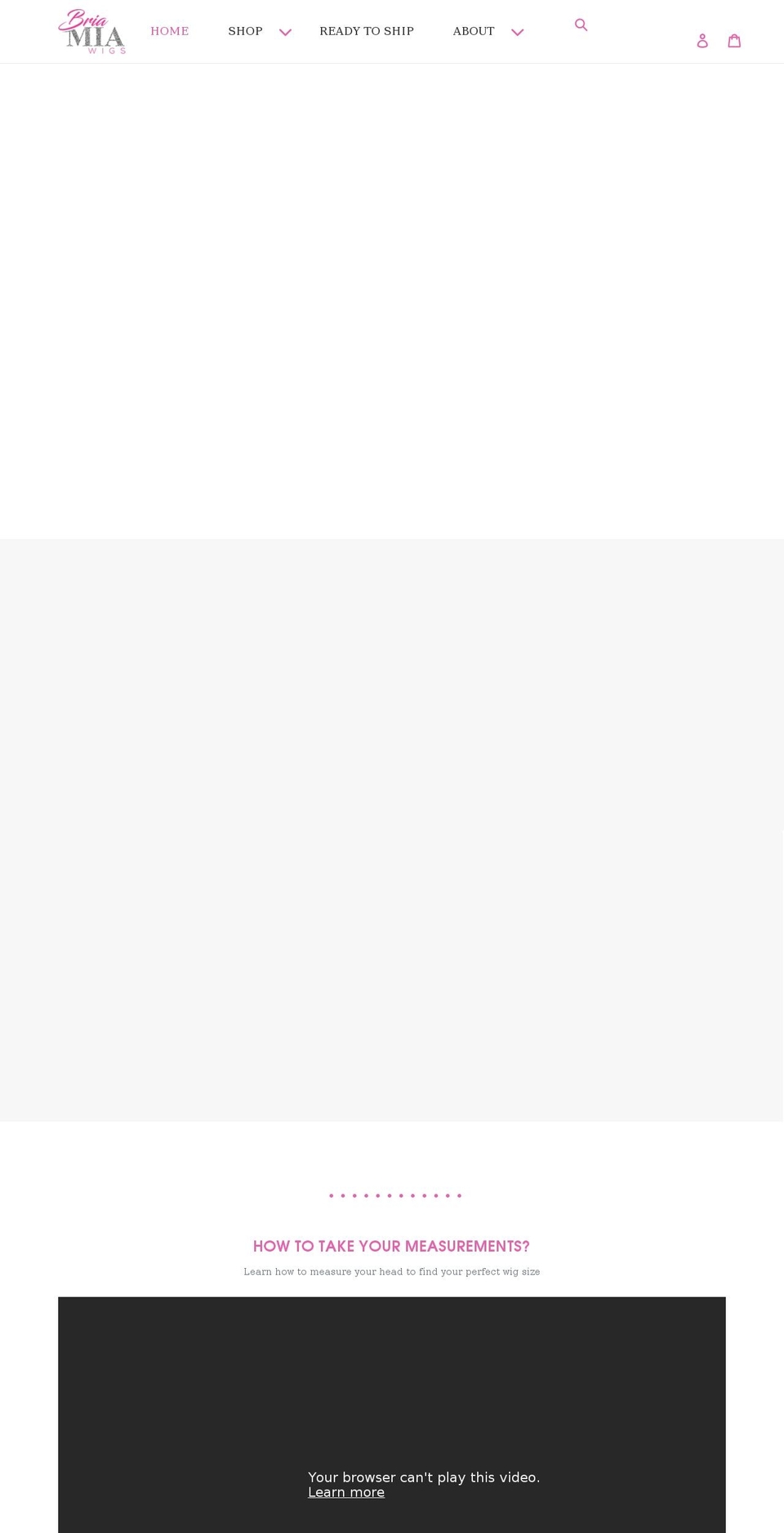 briamiawigs.com shopify website screenshot