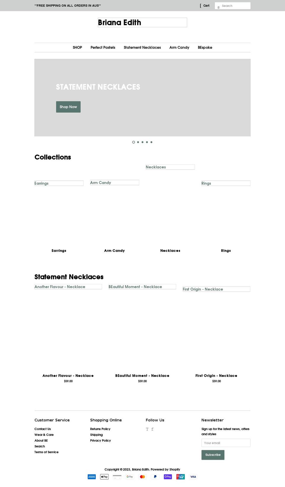 brianaedith.com shopify website screenshot