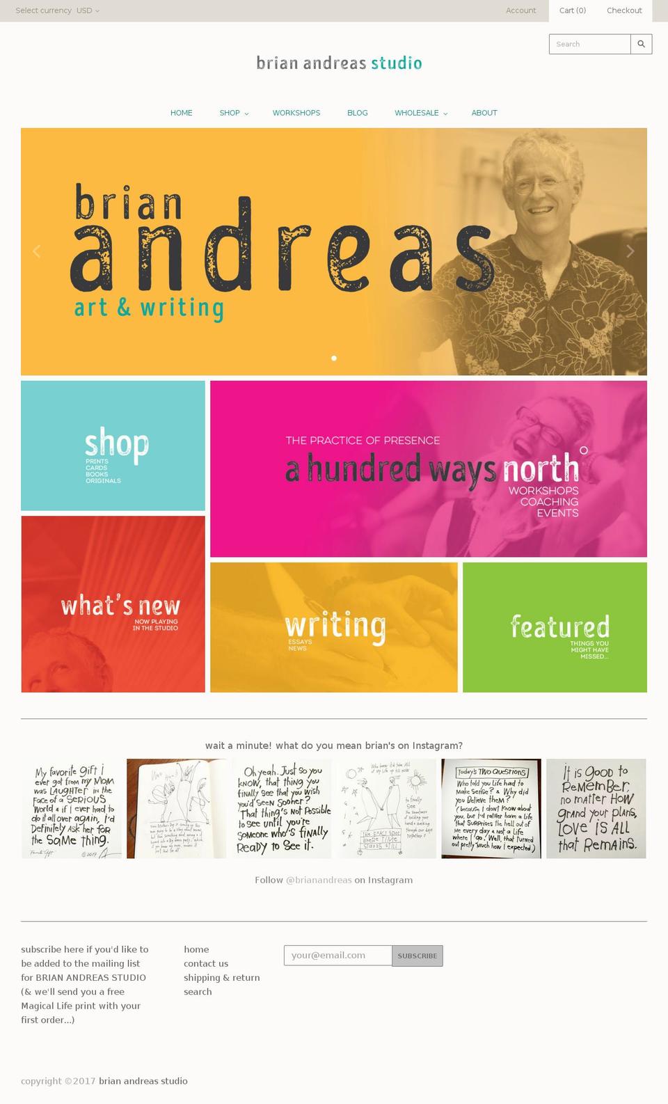 brianandreas.com shopify website screenshot