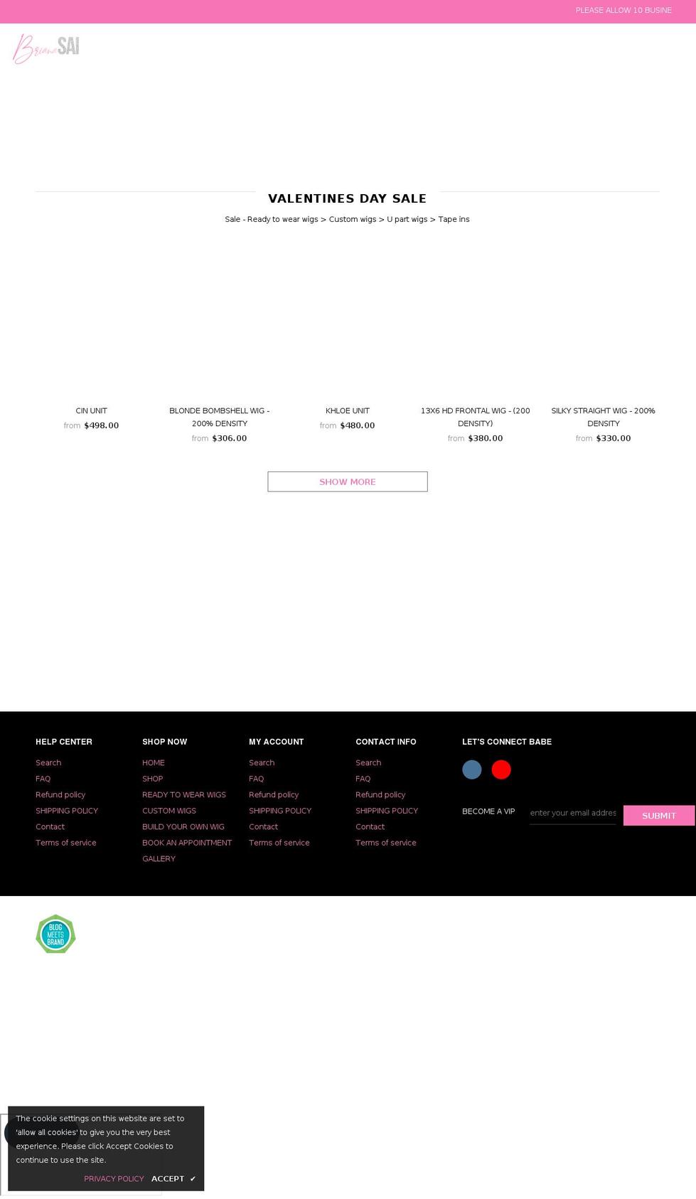 brianasaicollection.com shopify website screenshot