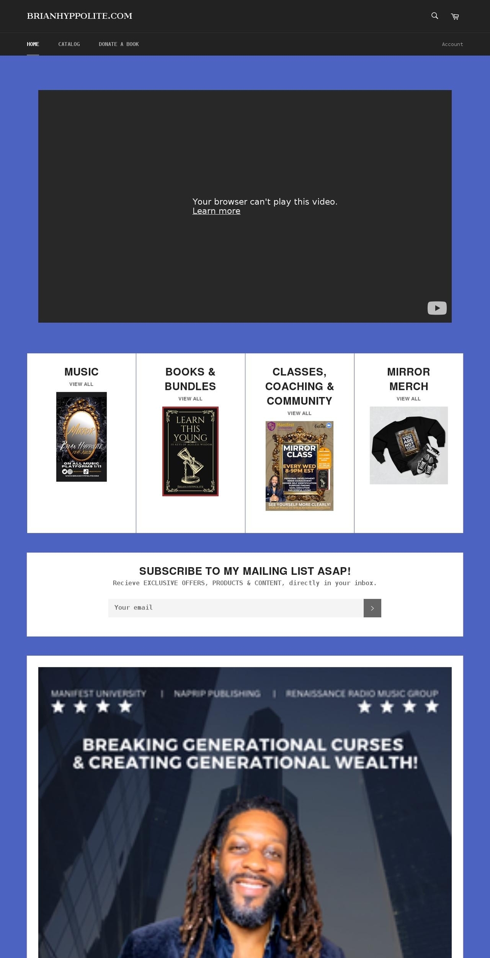 brianhyppolite.com shopify website screenshot