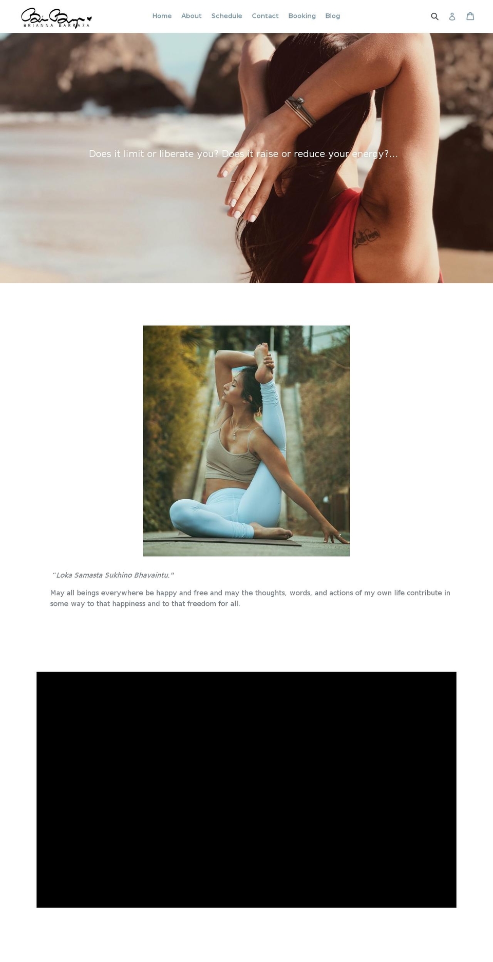 briannabarrazayoga.com — Shopify storefront screenshot