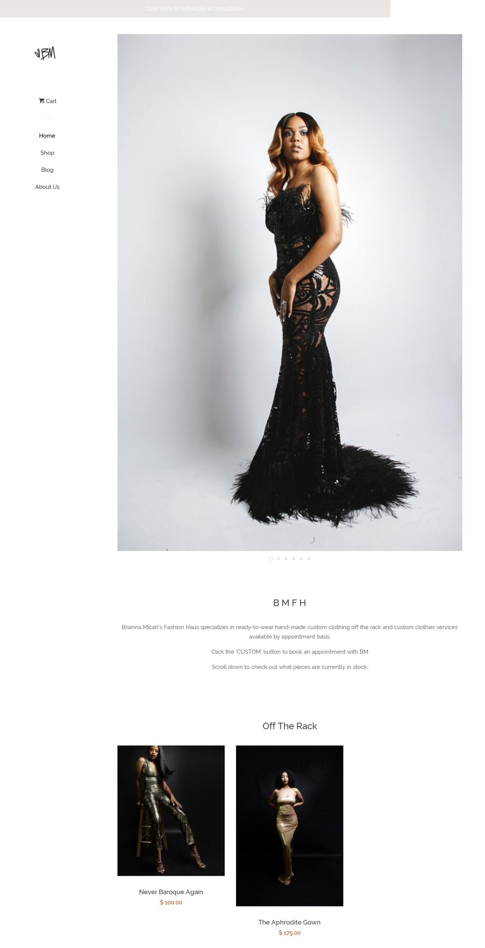 briannamicah.com — Shopify storefront screenshot