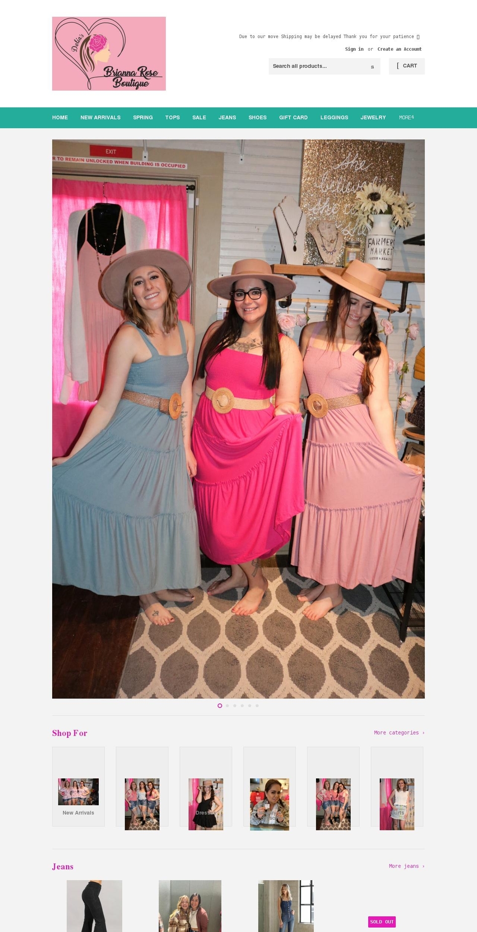 briannaroseboutique.com shopify website screenshot