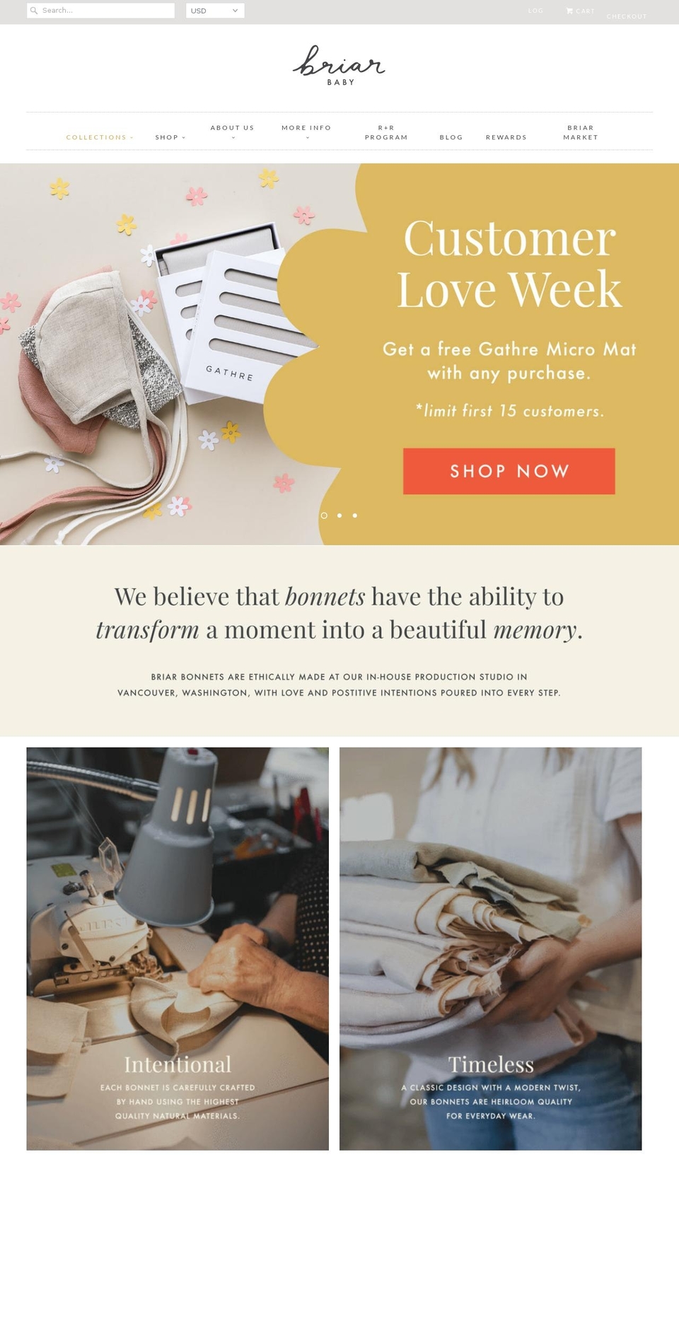 briarbaby.com shopify website screenshot
