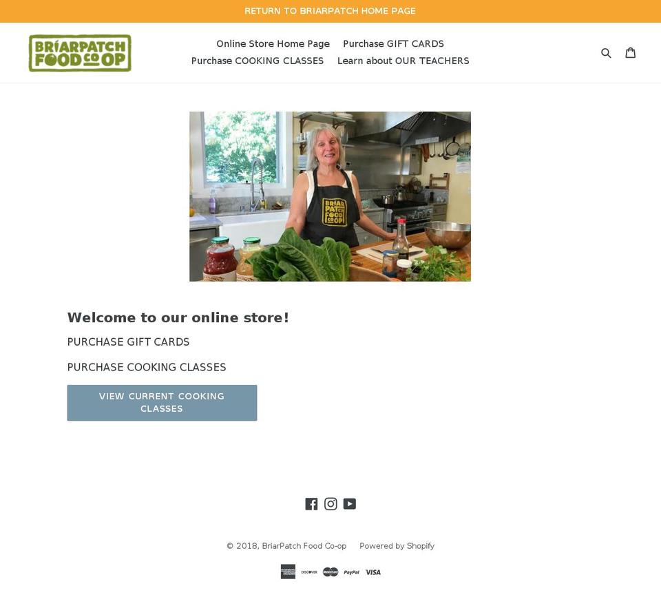 briarpatchfoodcoop.com — Shopify storefront screenshot