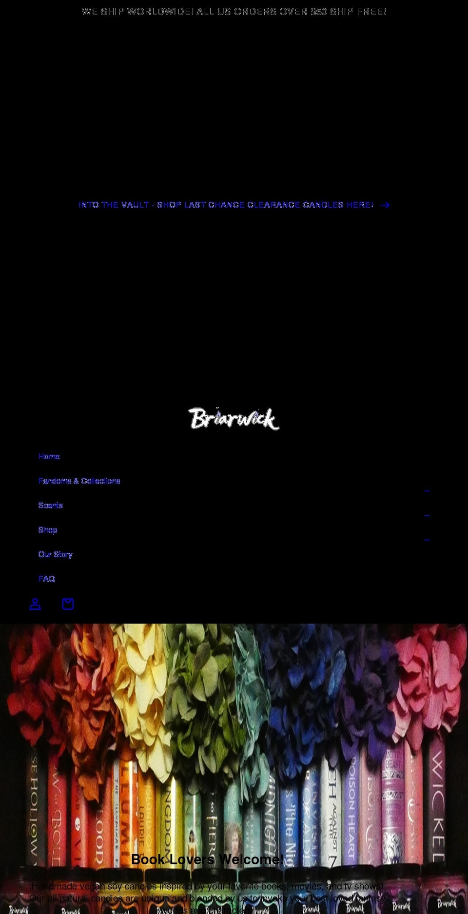 briarwickcandles.com — Shopify storefront screenshot
