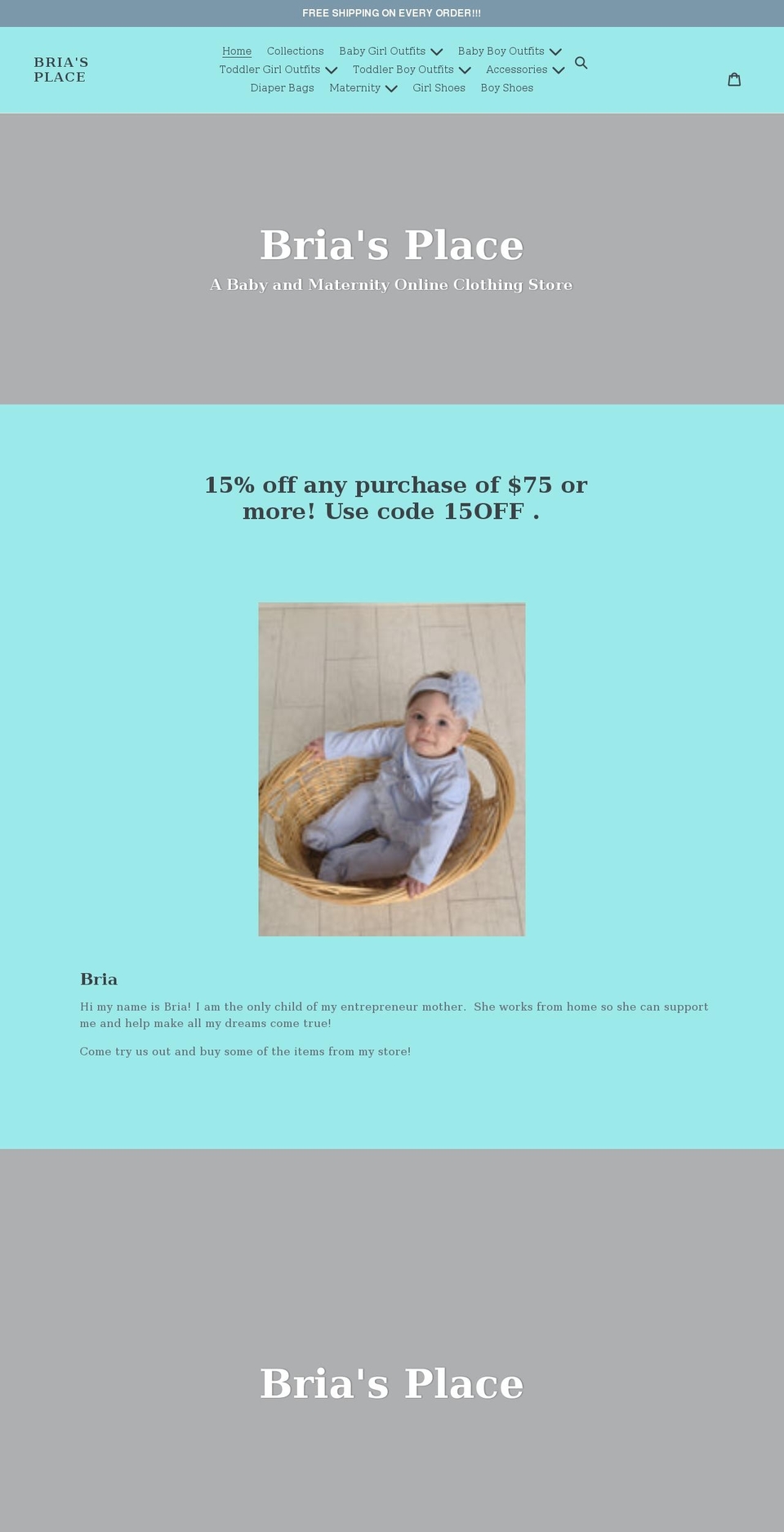 briasplace.com shopify website screenshot