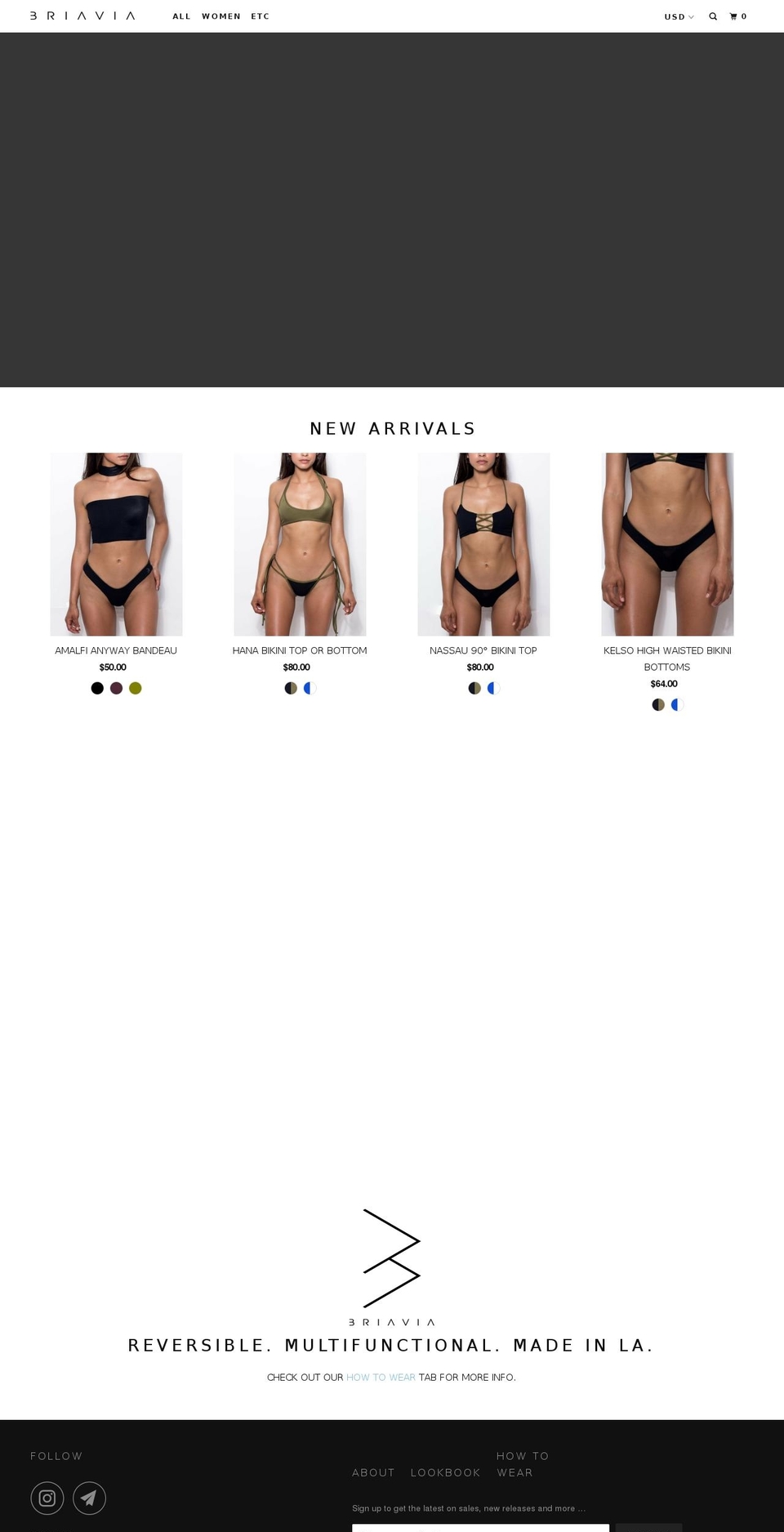 briavia.com shopify website screenshot