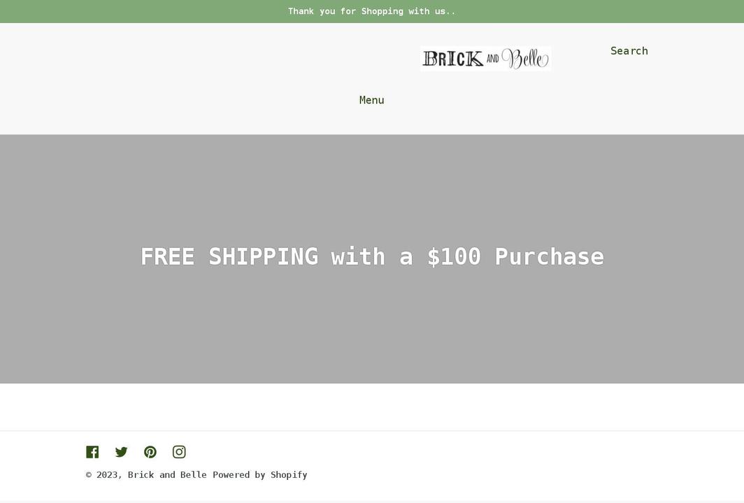 brickandbelle.net shopify website screenshot
