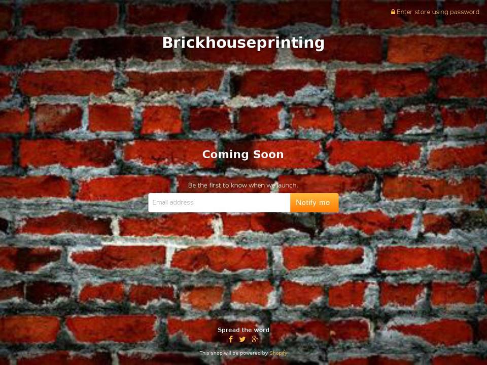 brickhouseprinting.com — Shopify storefront screenshot