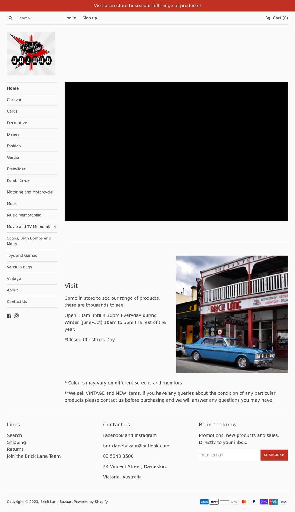 bricklanebazaar.com shopify website screenshot