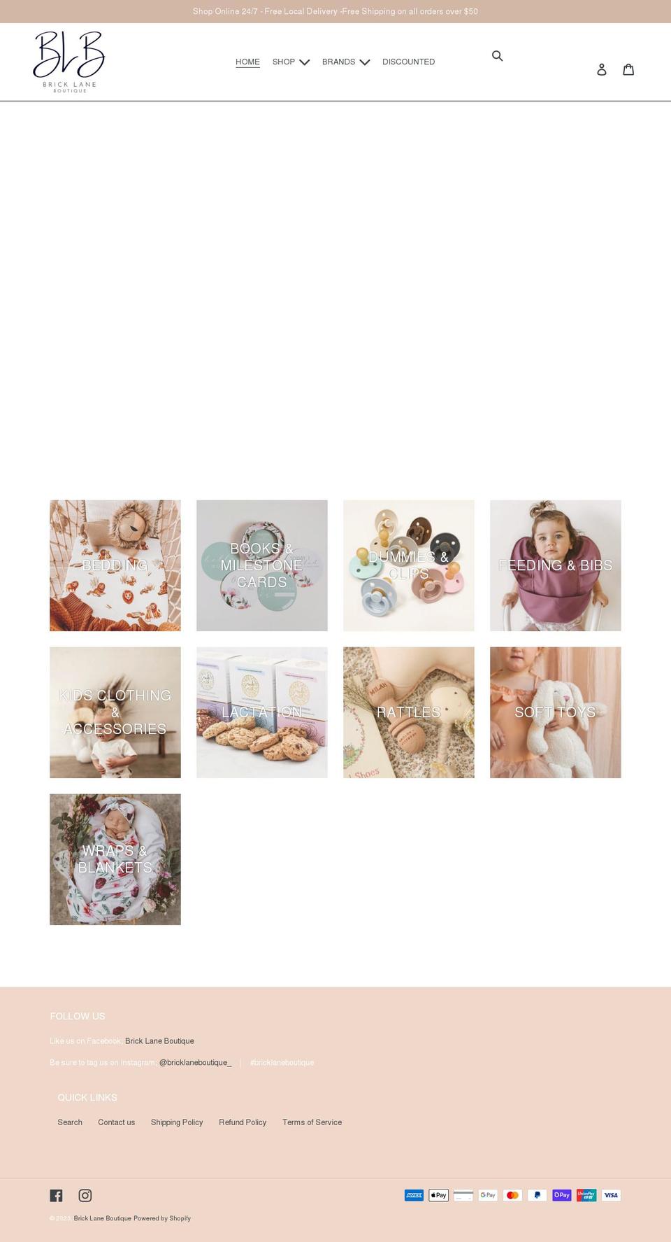 bricklaneboutique.com.au shopify website screenshot