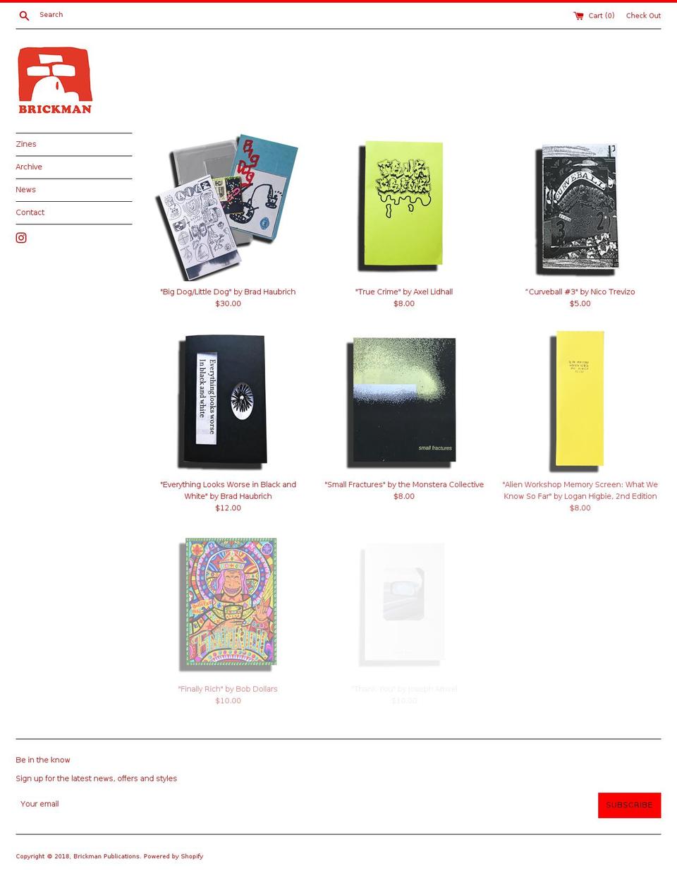 brickmanpubs.com — Shopify storefront screenshot