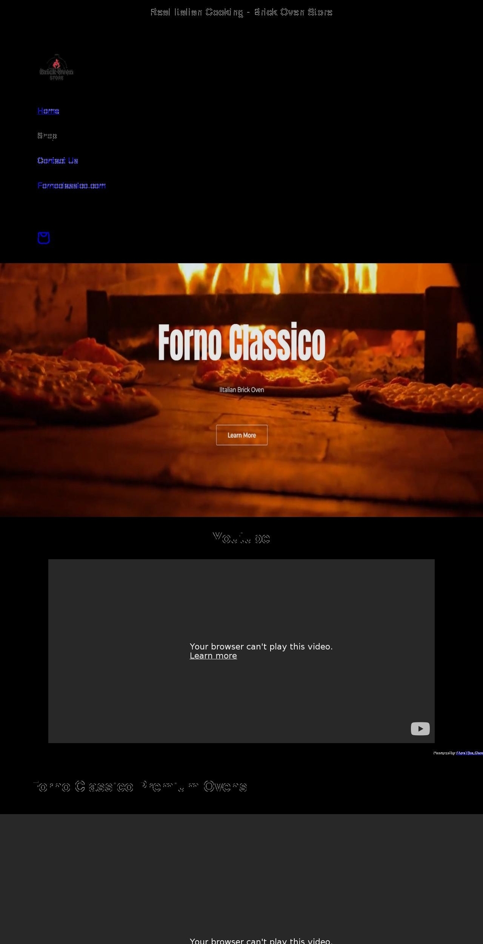 brickovenstore.com shopify website screenshot