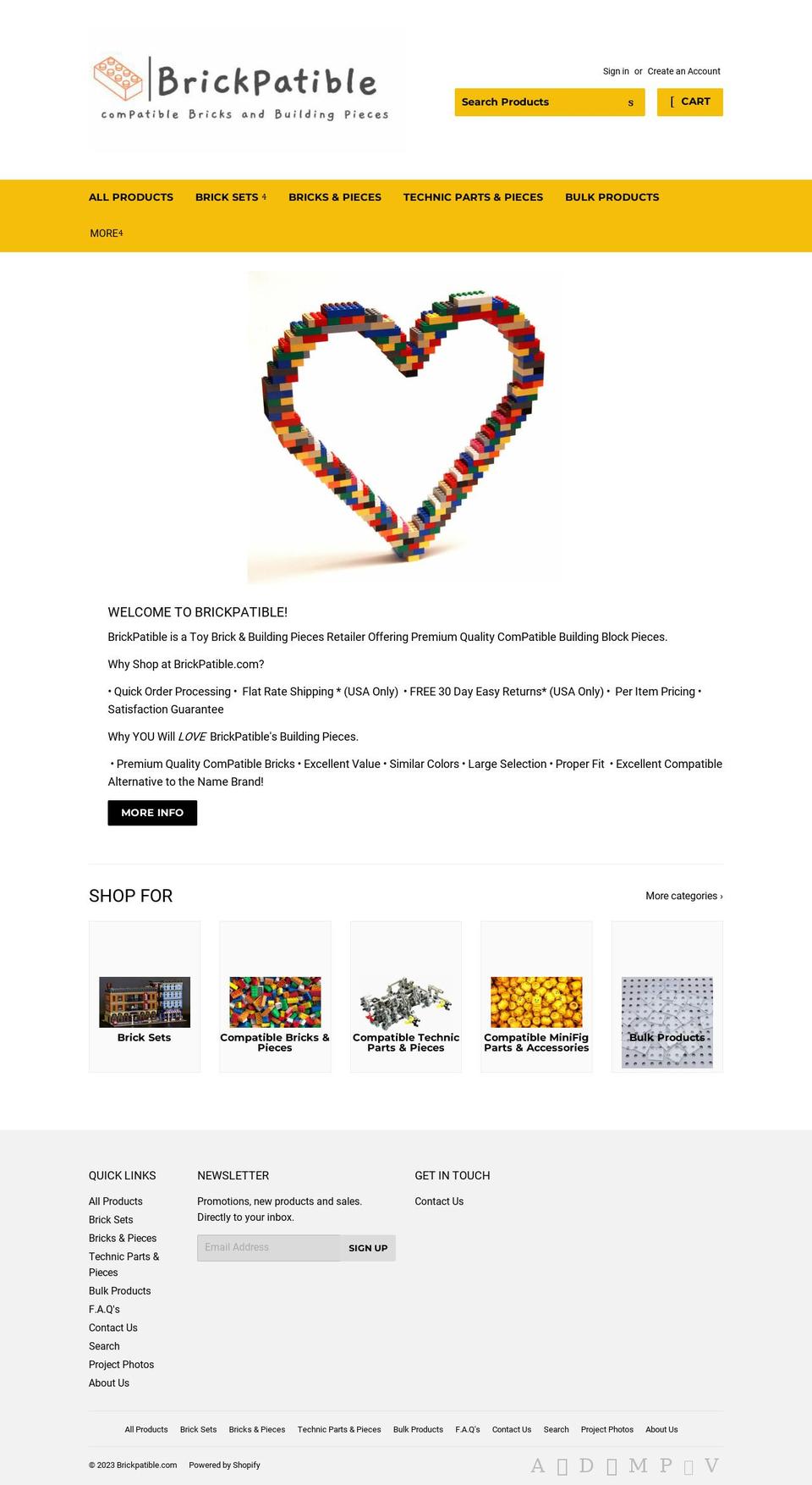 brickpatible.com shopify website screenshot