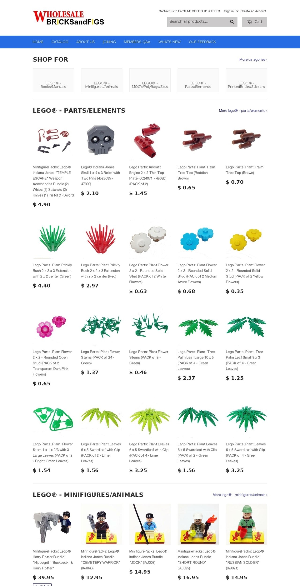 bricksandfigs.com shopify website screenshot