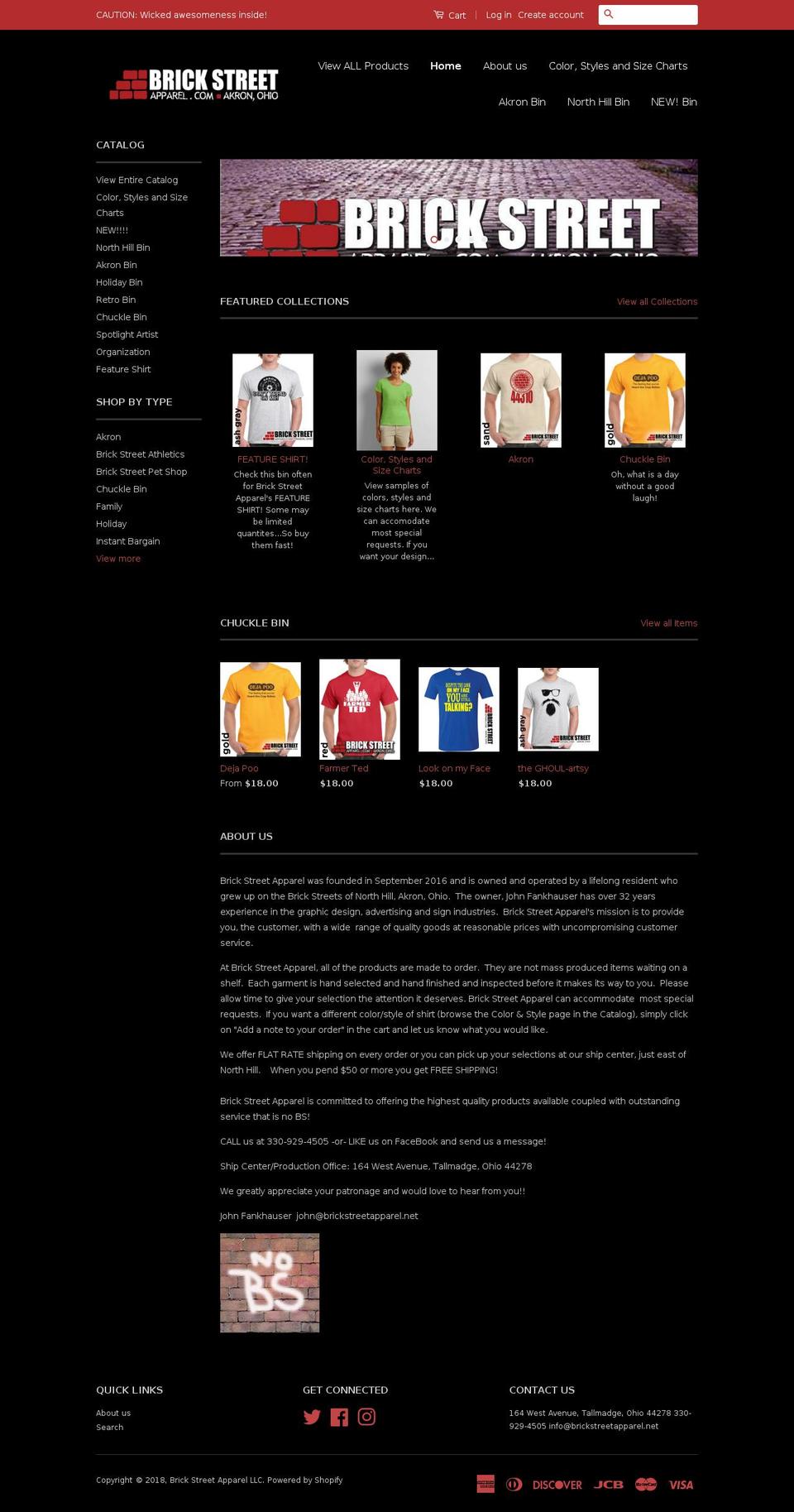 brickstreetapparel.com shopify website screenshot