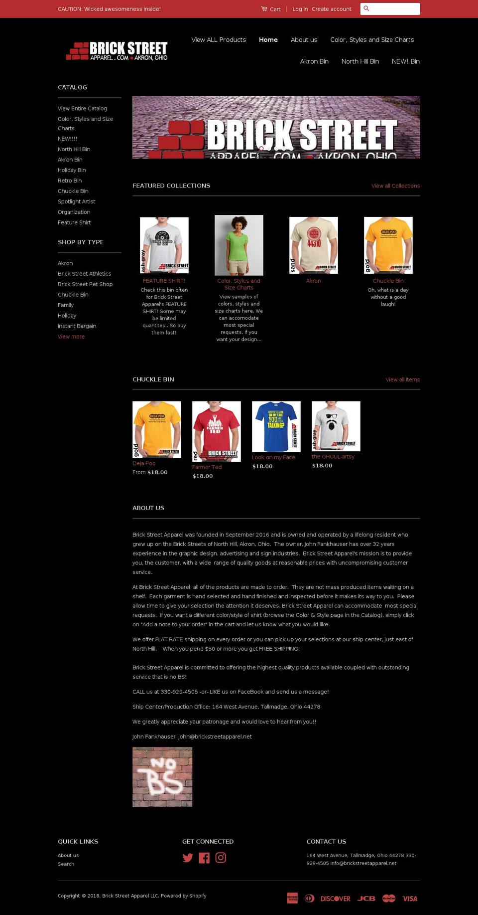 brickstreetapparel.net shopify website screenshot