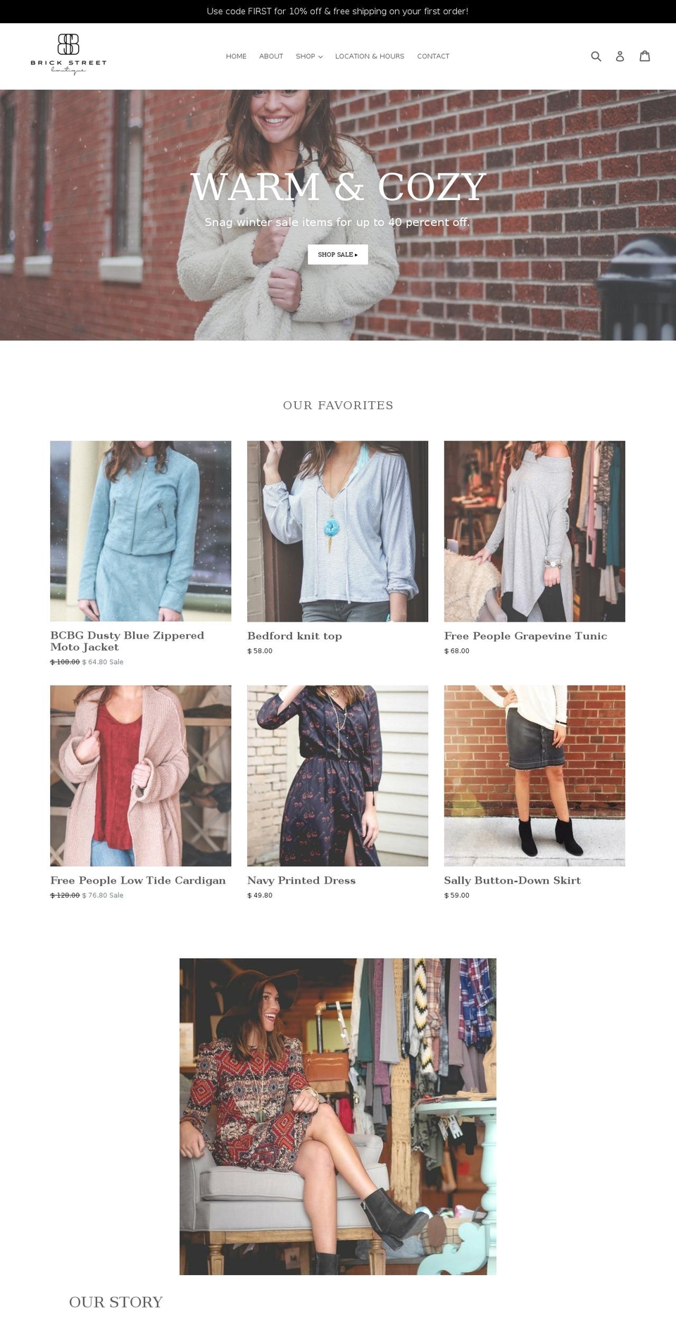 brickstreetboutique.com shopify website screenshot