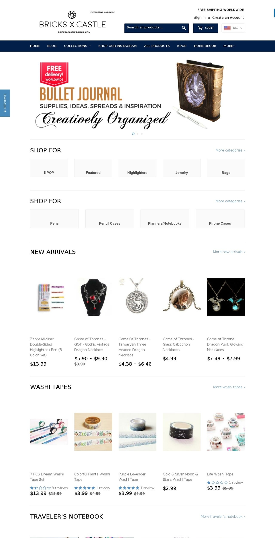 bricksxcastle.com — Shopify storefront screenshot