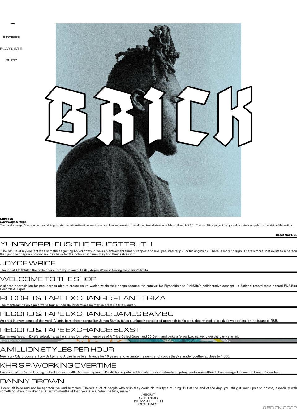 brickthemag.com shopify website screenshot