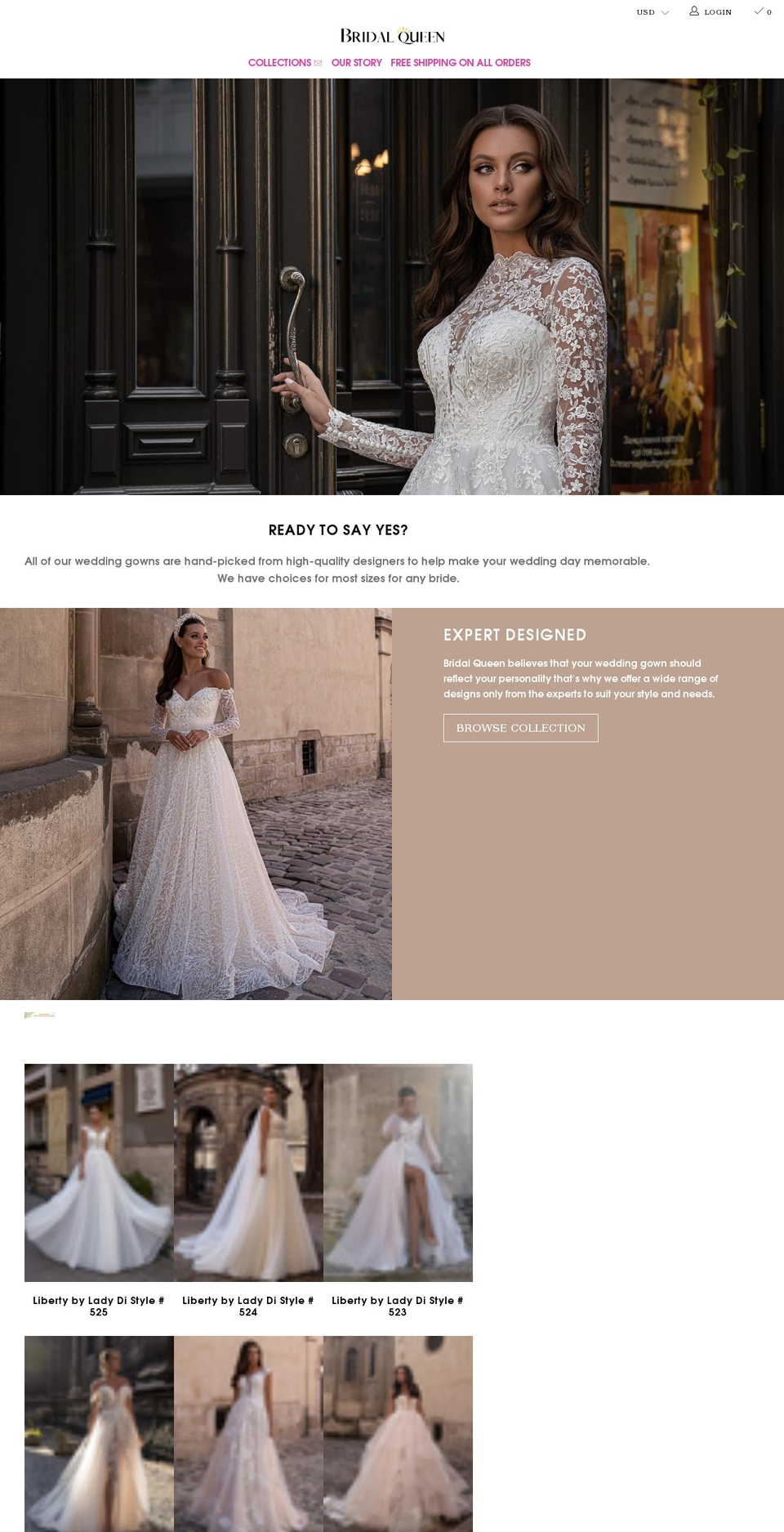 QUEEN Shopify theme site example bridal-queen.com
