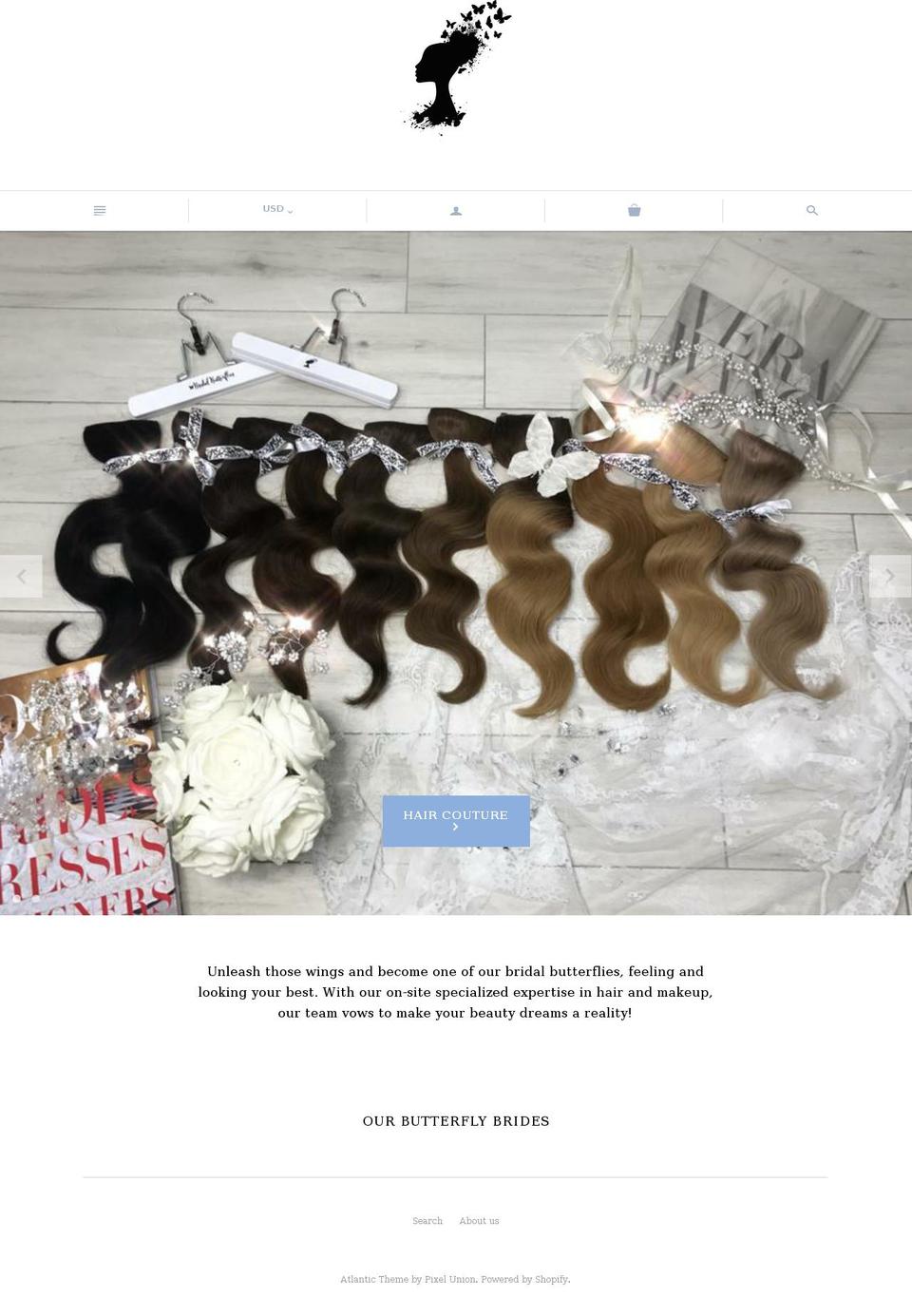bridalbutterflies.com shopify website screenshot