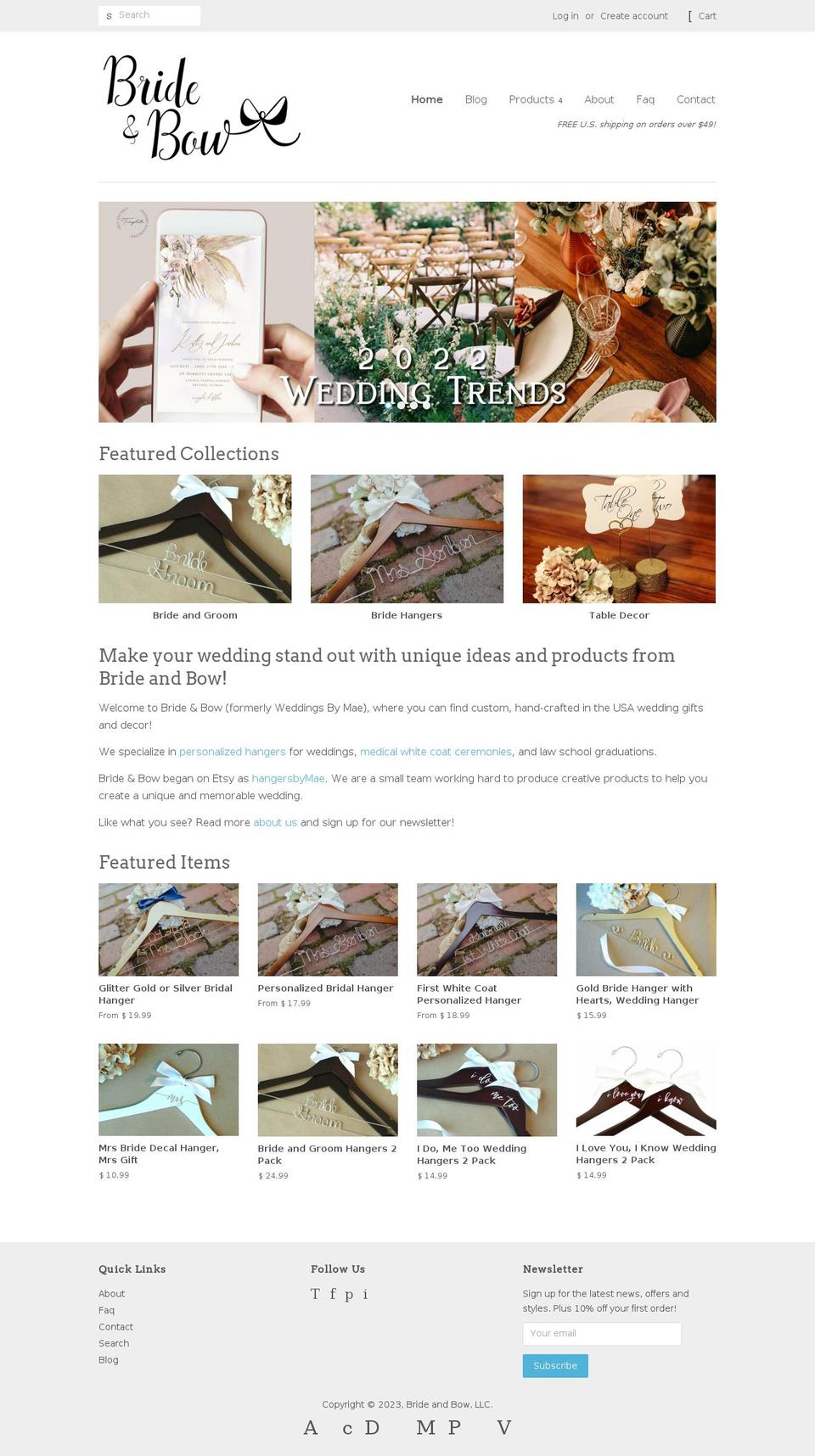 bridalhanger.net shopify website screenshot
