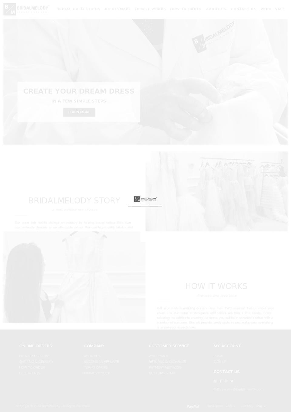 bridalmelody.com — Shopify storefront screenshot