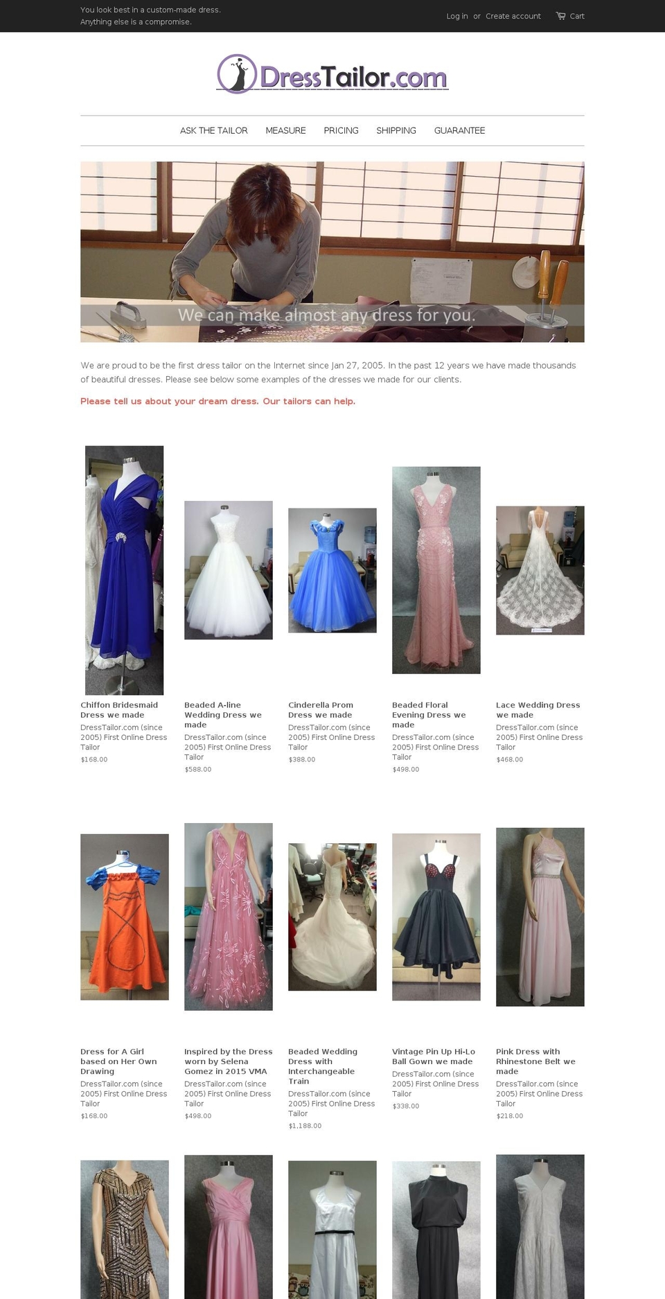 bridaltailor.com — Shopify storefront screenshot