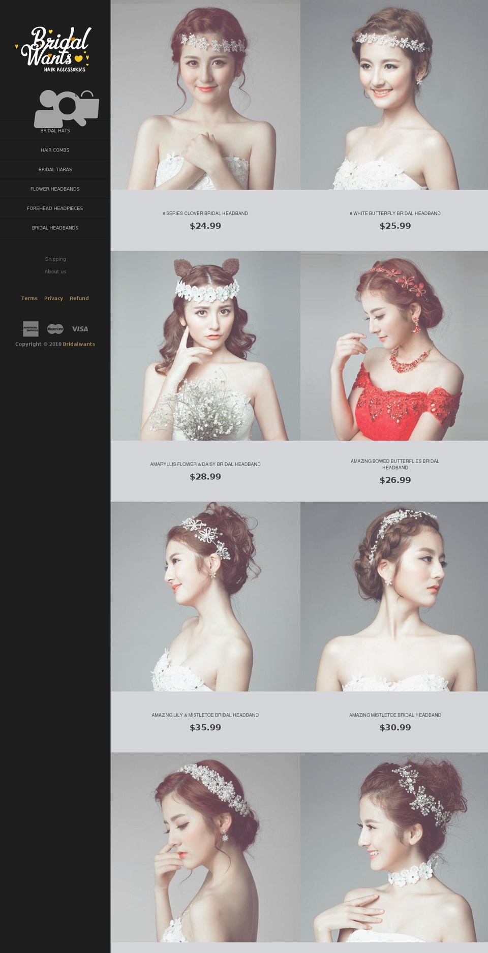 bridalwants.com shopify website screenshot