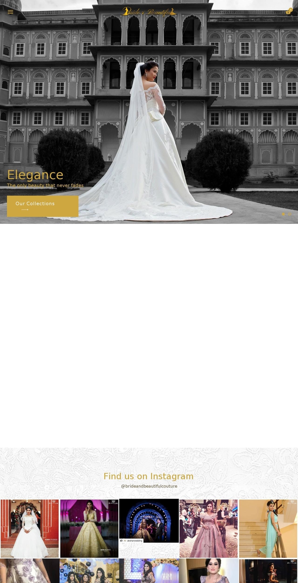 bride-and-beautiful.com — Shopify storefront screenshot