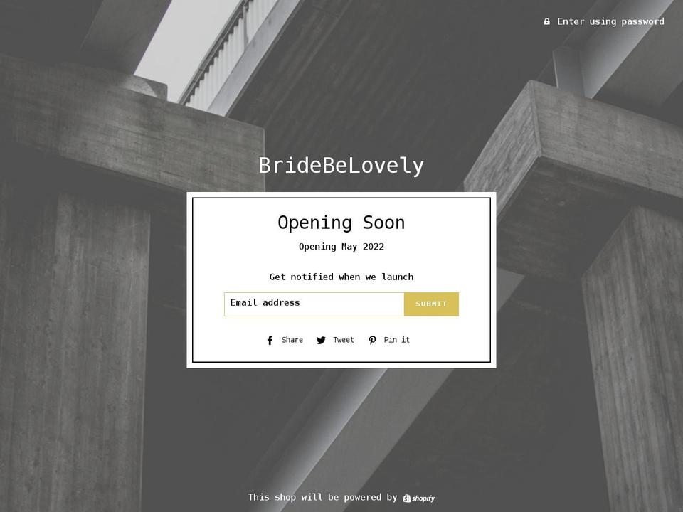 bridebelovely.com shopify website screenshot