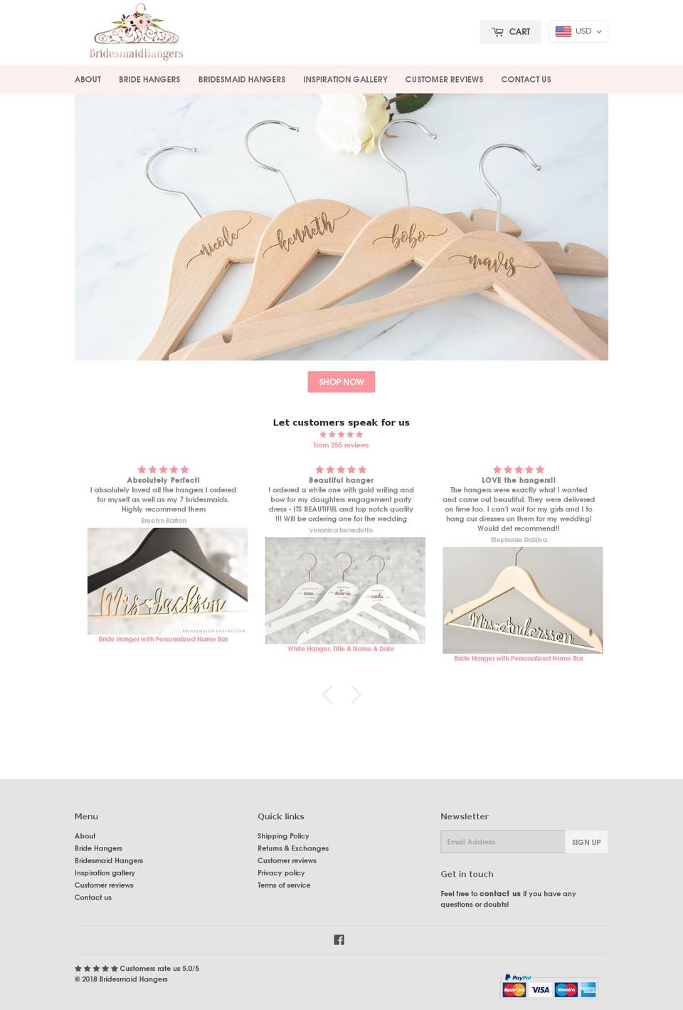Supply - HC - 31 Oct '17 Shopify theme site example bridehanger.com