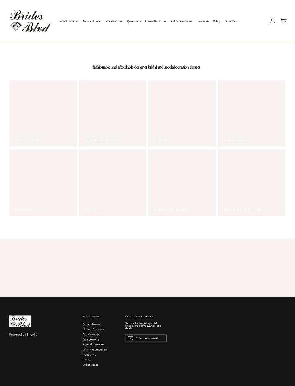 bridesblvd.com — Shopify storefront screenshot
